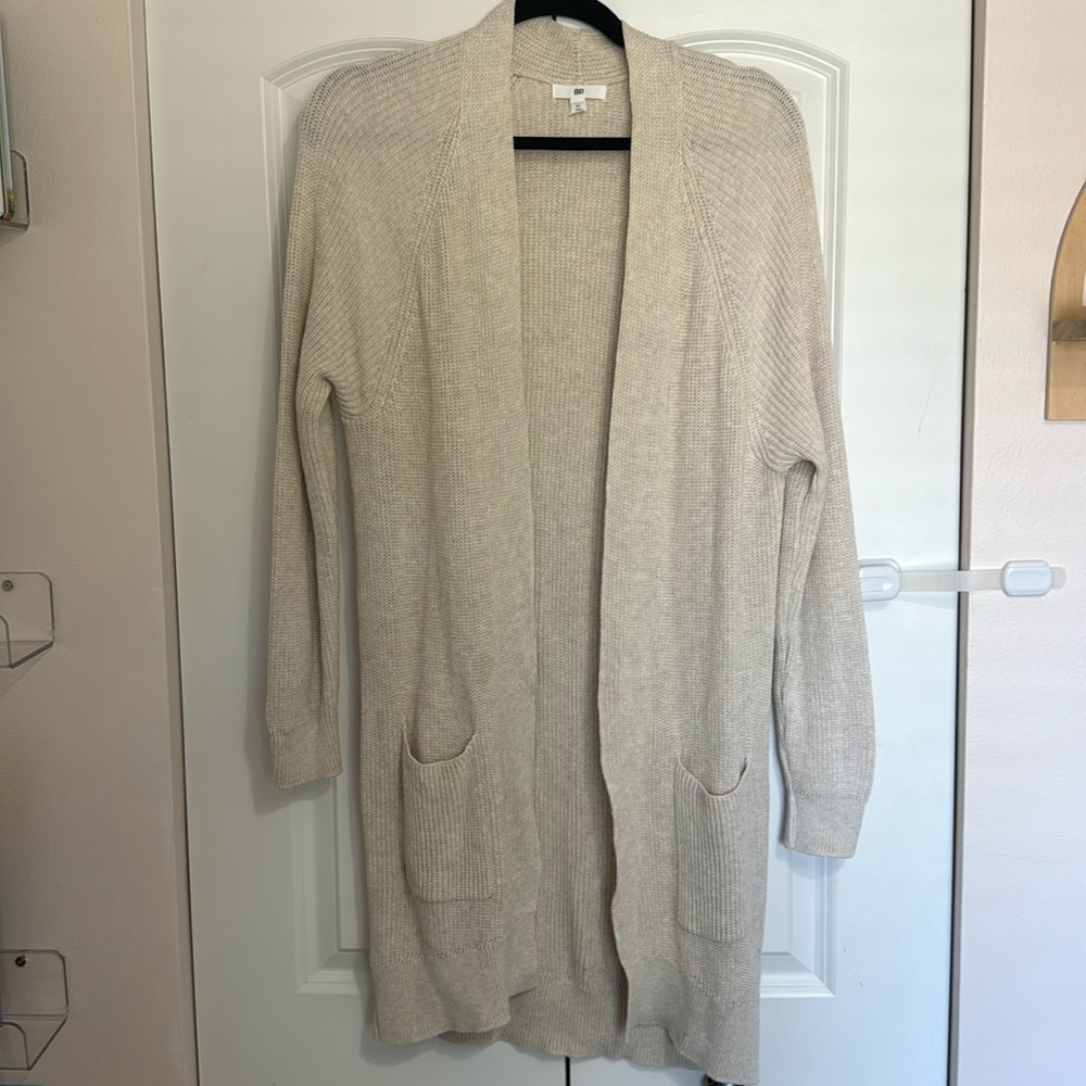BP beige long cardigan